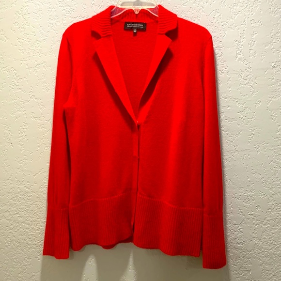 Jones New York Sweaters - JONES NEW YORK COLLECTION CASHMERE RED MEDIUM SIZE LADIES SWEATER